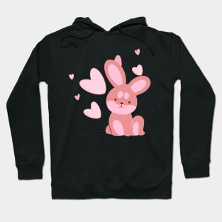 Bunny Love Pink Heart Hoodie